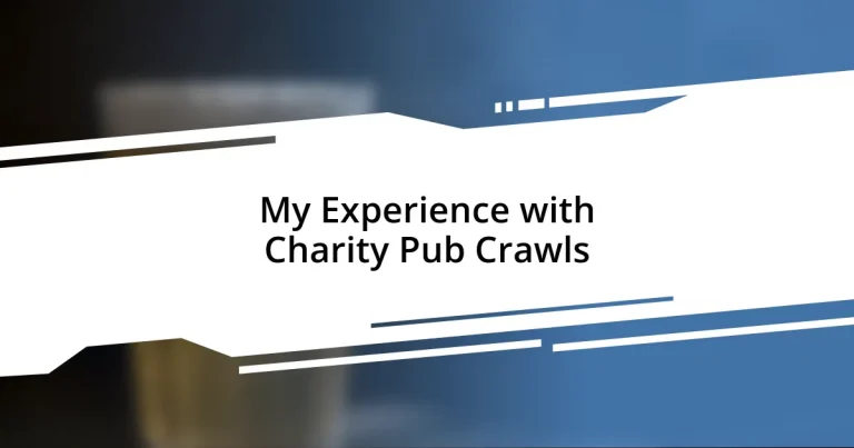 My Experience with Charity Pub Crawls